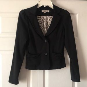 Cotton Black 2 Button Blazer